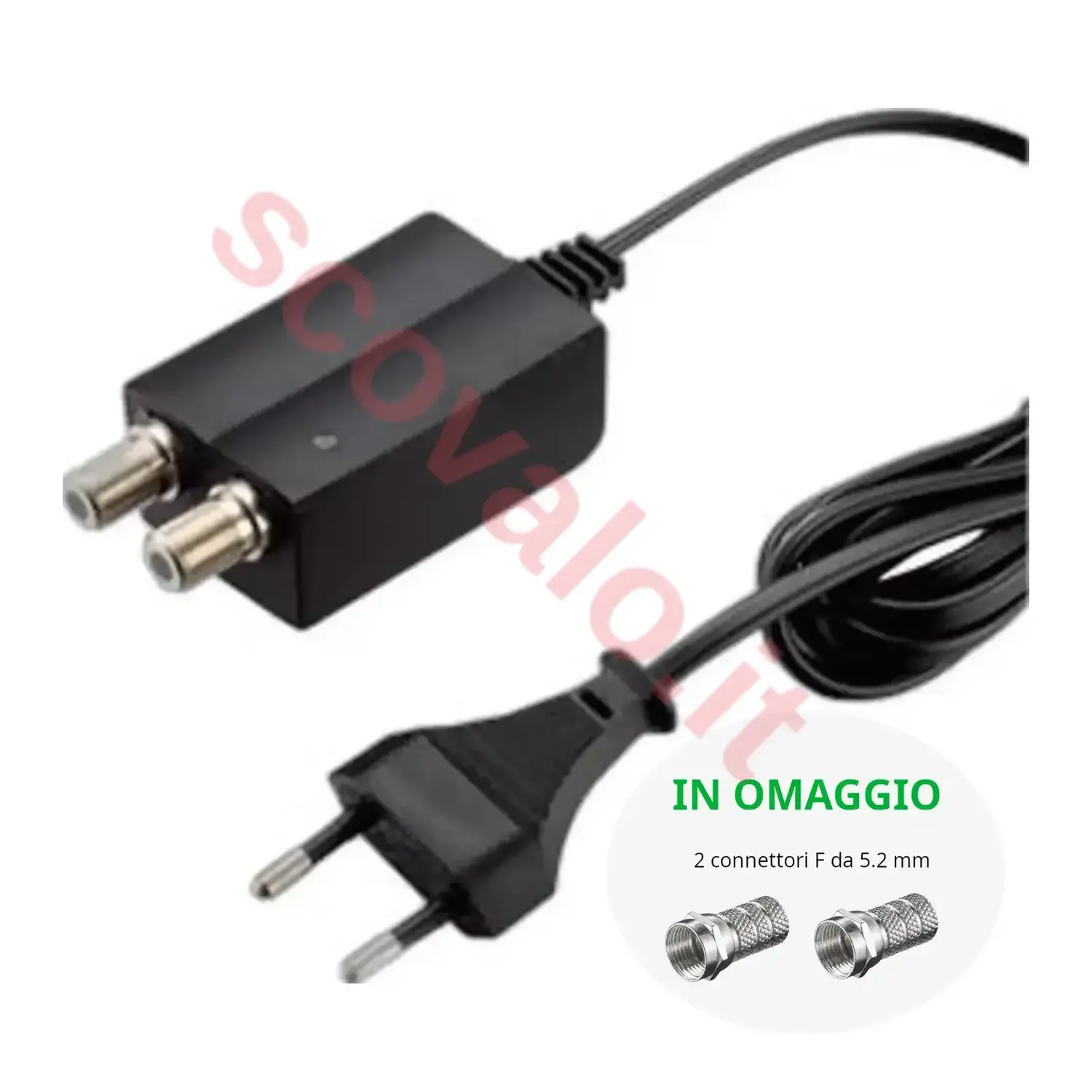 immagine alimentatore per antenna tv amplificatore 450mA mini 1 ingresso 1 uscita