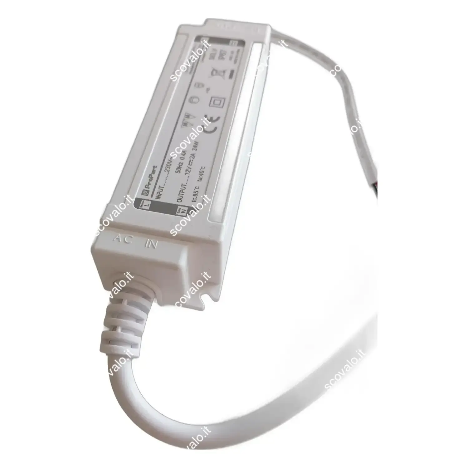 immagine alimentatore plastica 230v uscita 12volt 24 watt 2a ip67