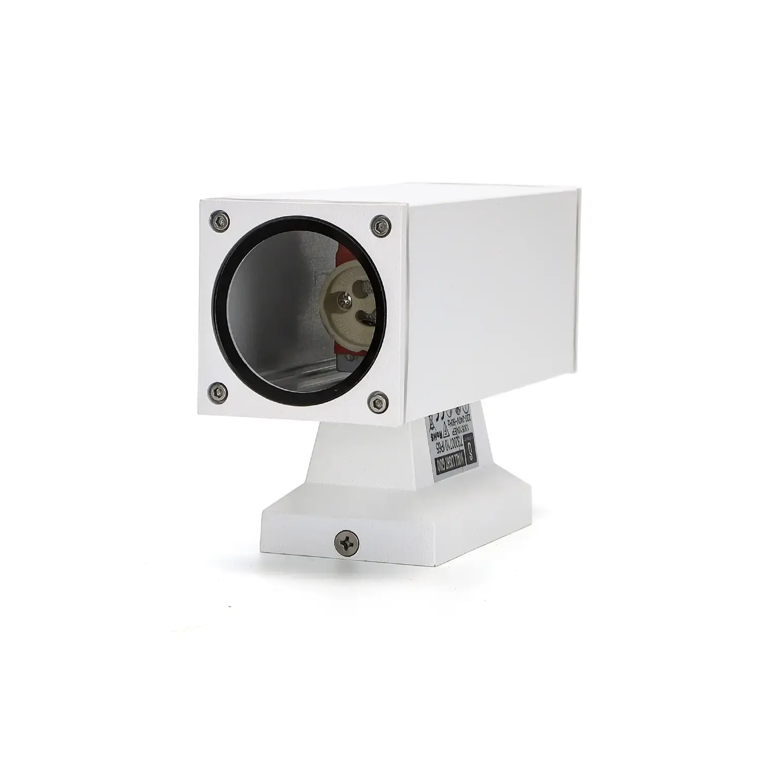 immagine applique doppio fascio luminoso in metallo 230v gu10 bianco 2 luci ip65