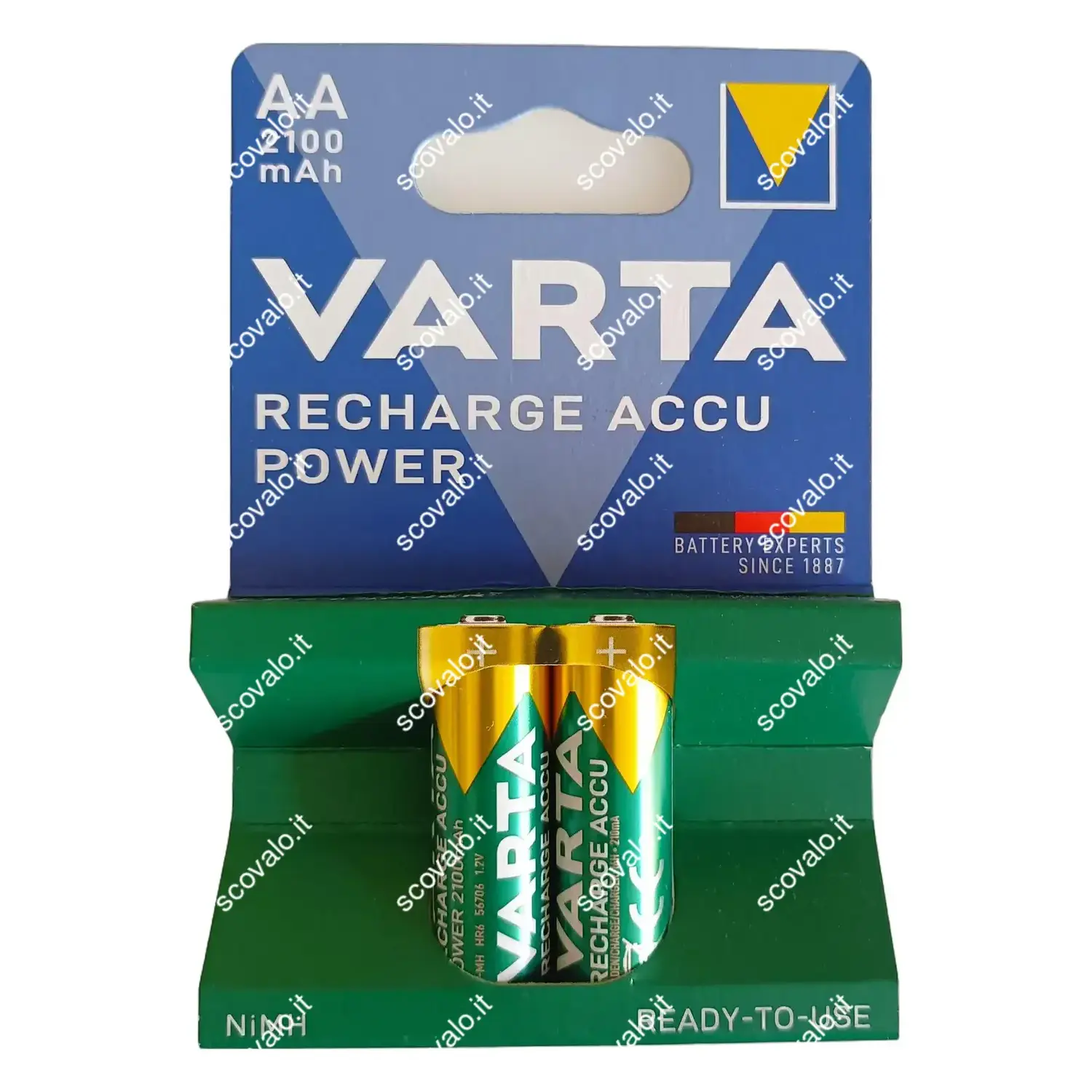 immagine batteria ricaricabili ni-mh 1,2 v 2100 mah 2 pezzi stilo aa