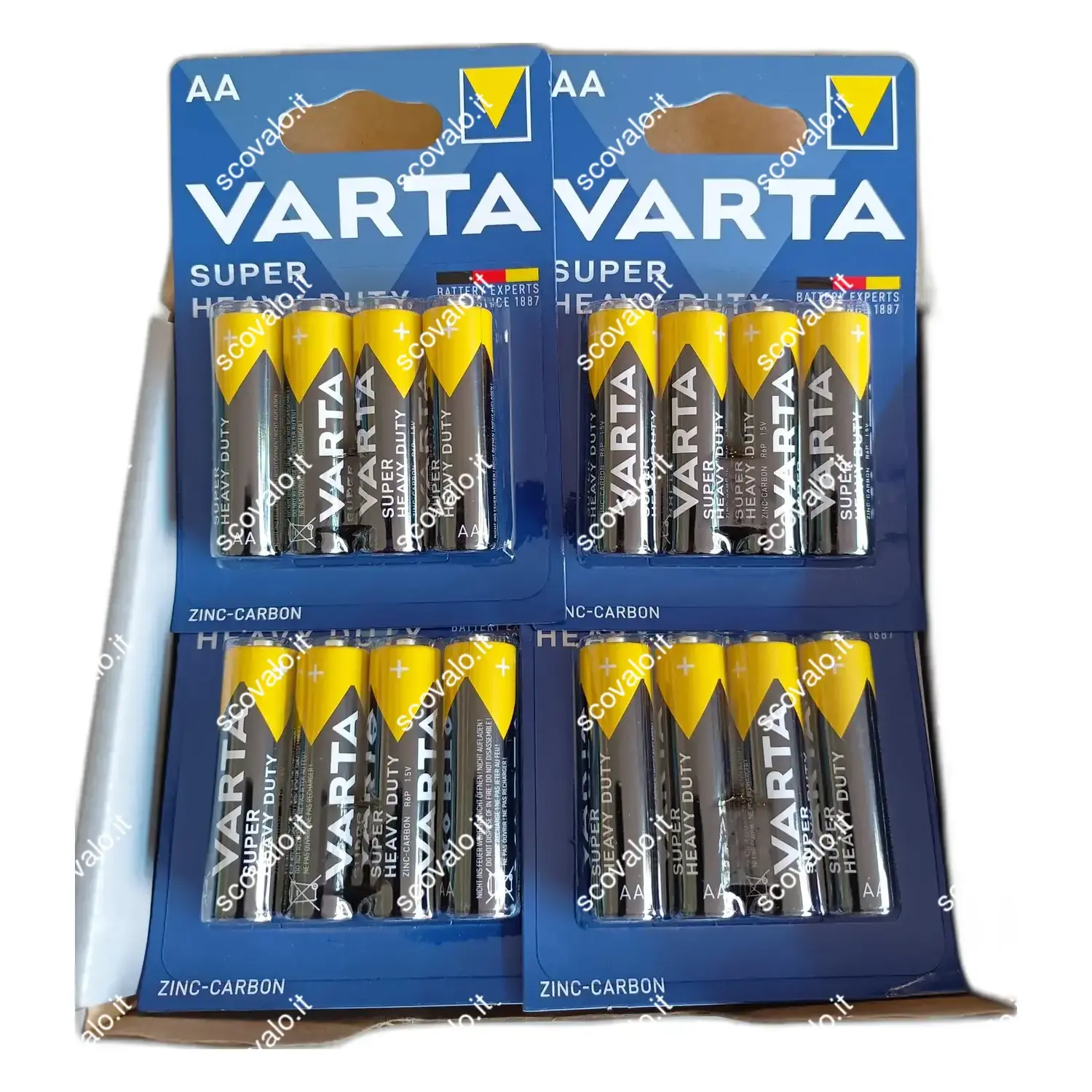 immagine batteria varta zinco carbone superlife pila 48 pezzi stilo aa