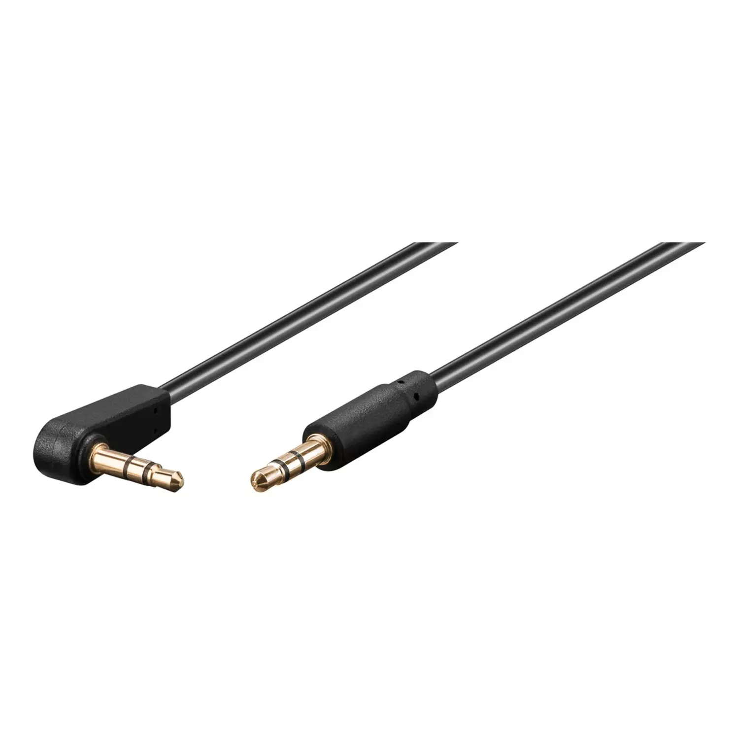 immagine cavo collegamento aux spina stereo jack 3,5 mm piatto salvaspazio angolo 1 mt