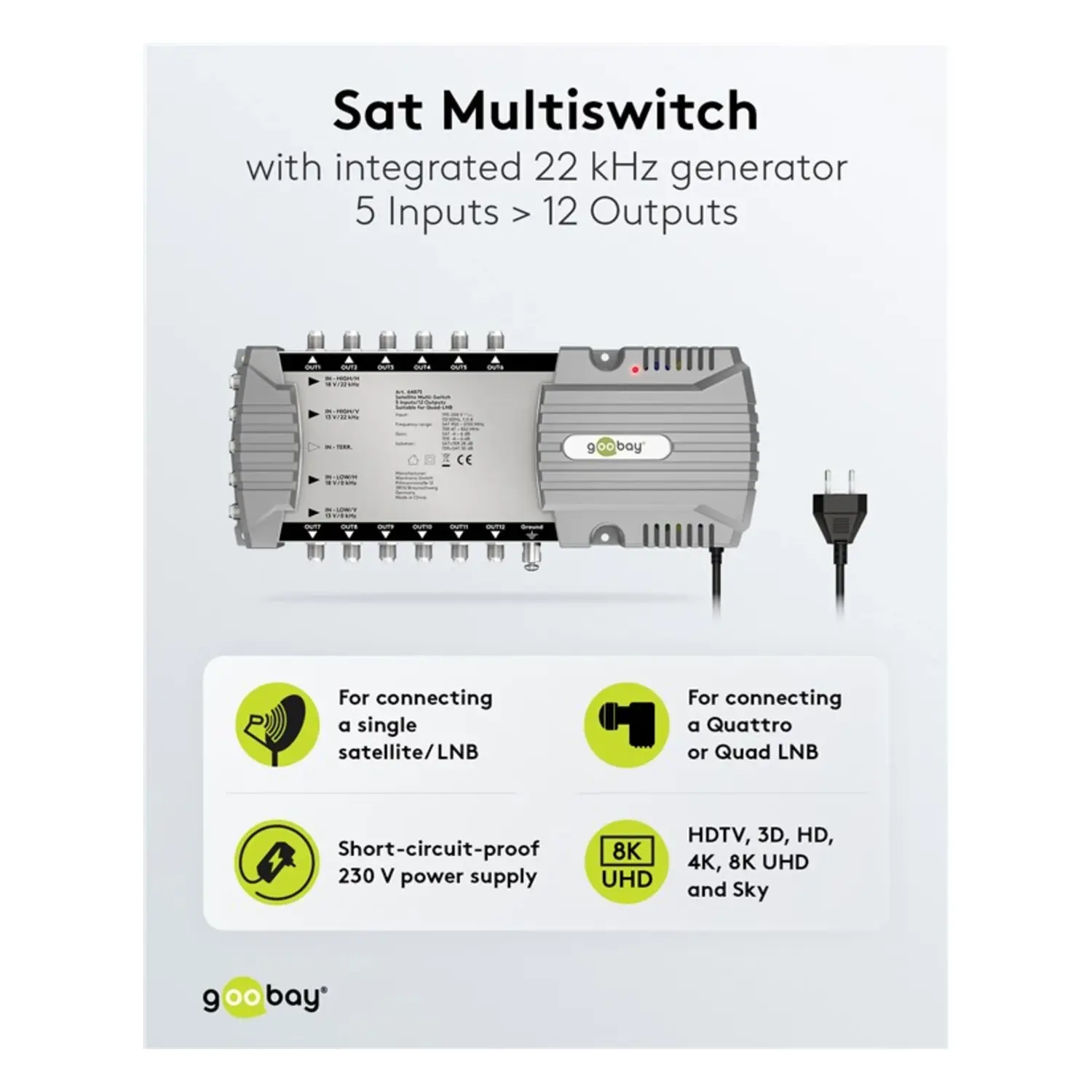 immagine centralina multiswitch lnb satellitare 5 ingressi 12 uscite