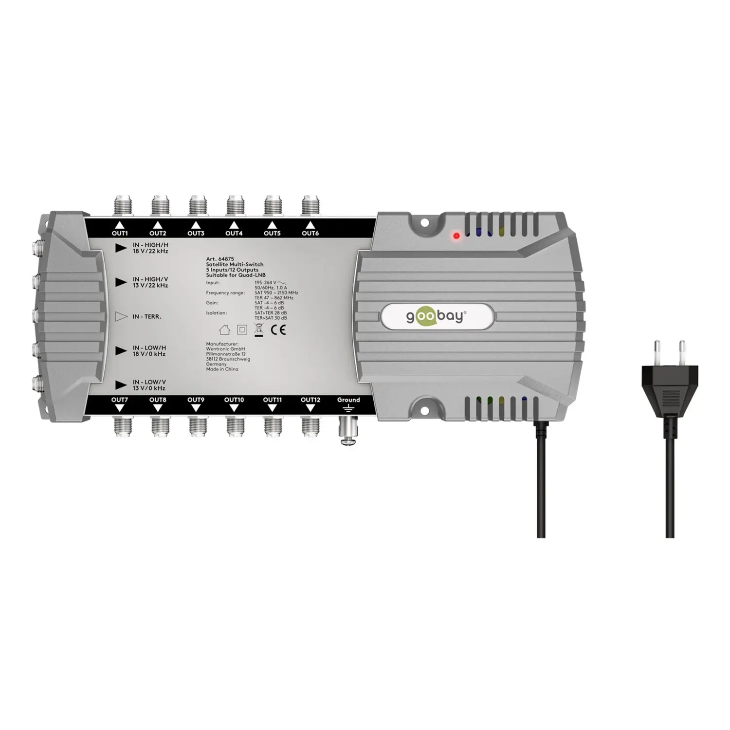 immagine centralina multiswitch lnb satellitare 5 ingressi 12 uscite