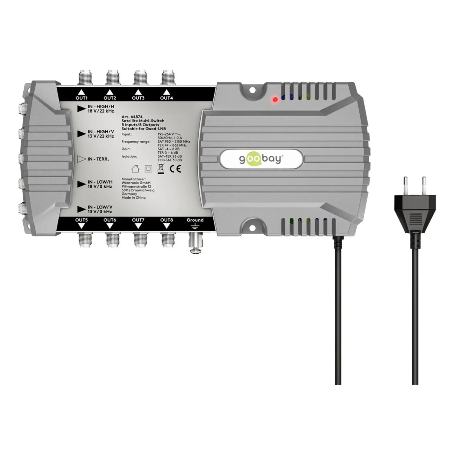 immagine centralina multiswitch lnb satellitare 5 ingressi 8 uscite