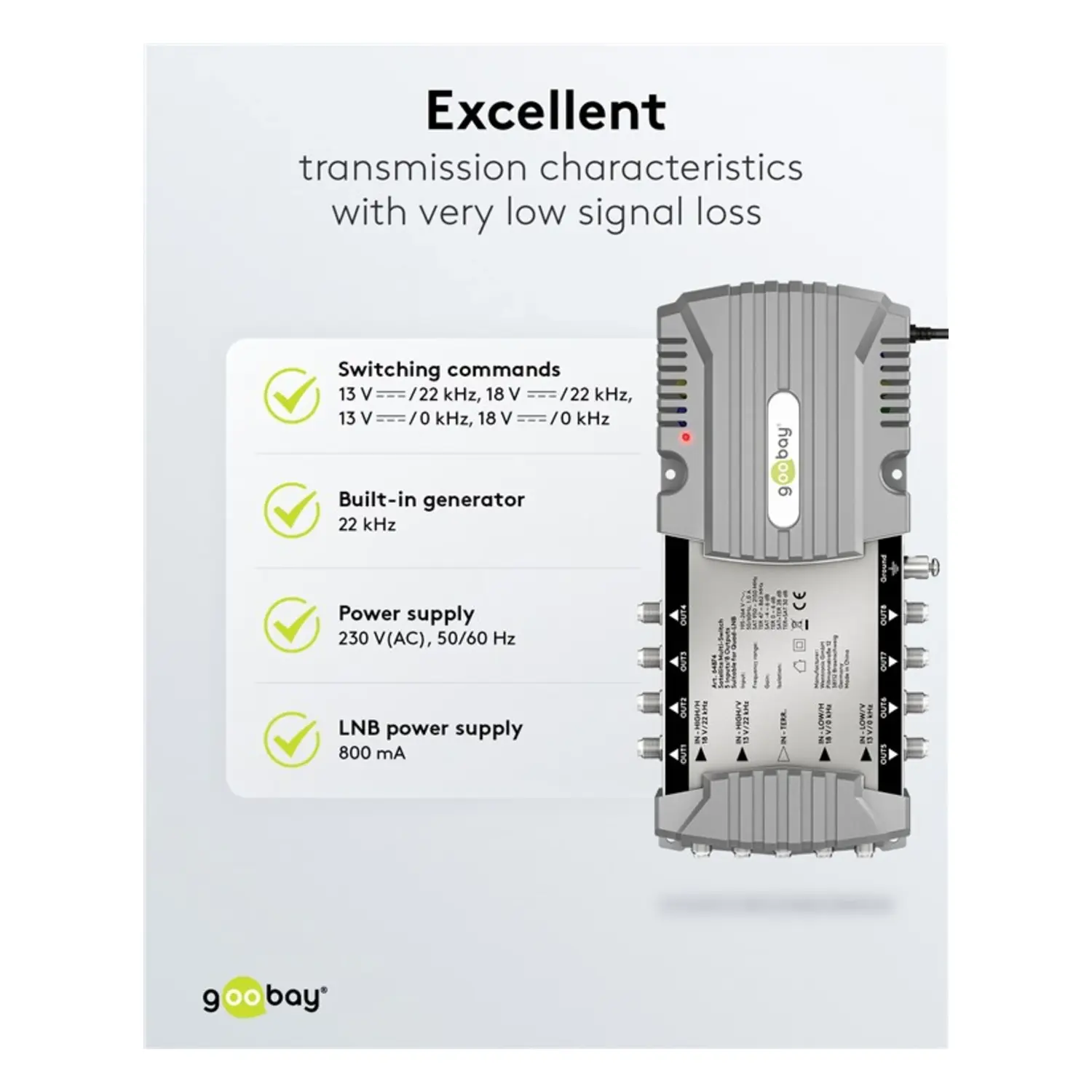 immagine centralina multiswitch lnb satellitare 5 ingressi 8 uscite