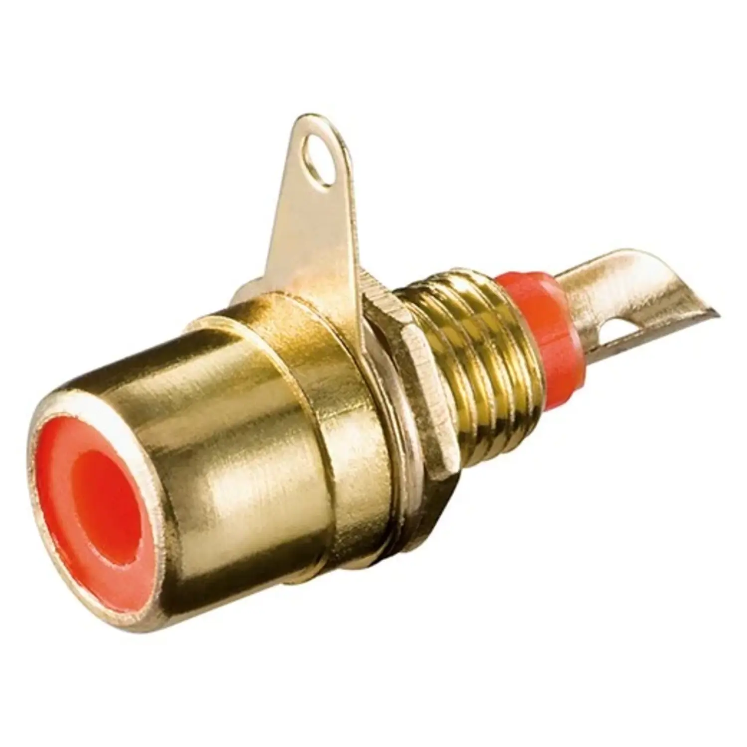 immagine del prodotto connettore presa rca da pannello placcata in oro di metallo rosso