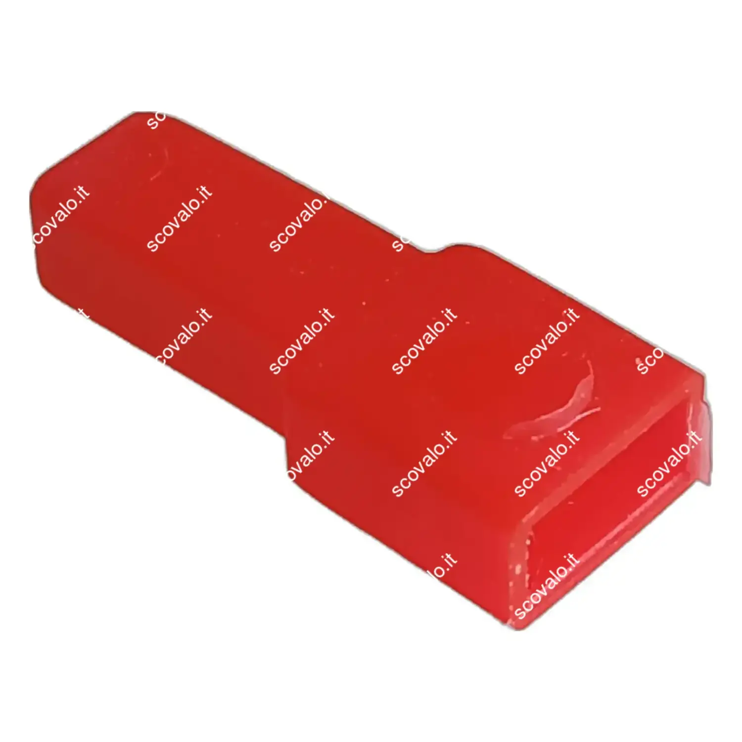 immagine del prodotto coprifaston per faston maschio passo 6,35 mm rosso 10 pezzi