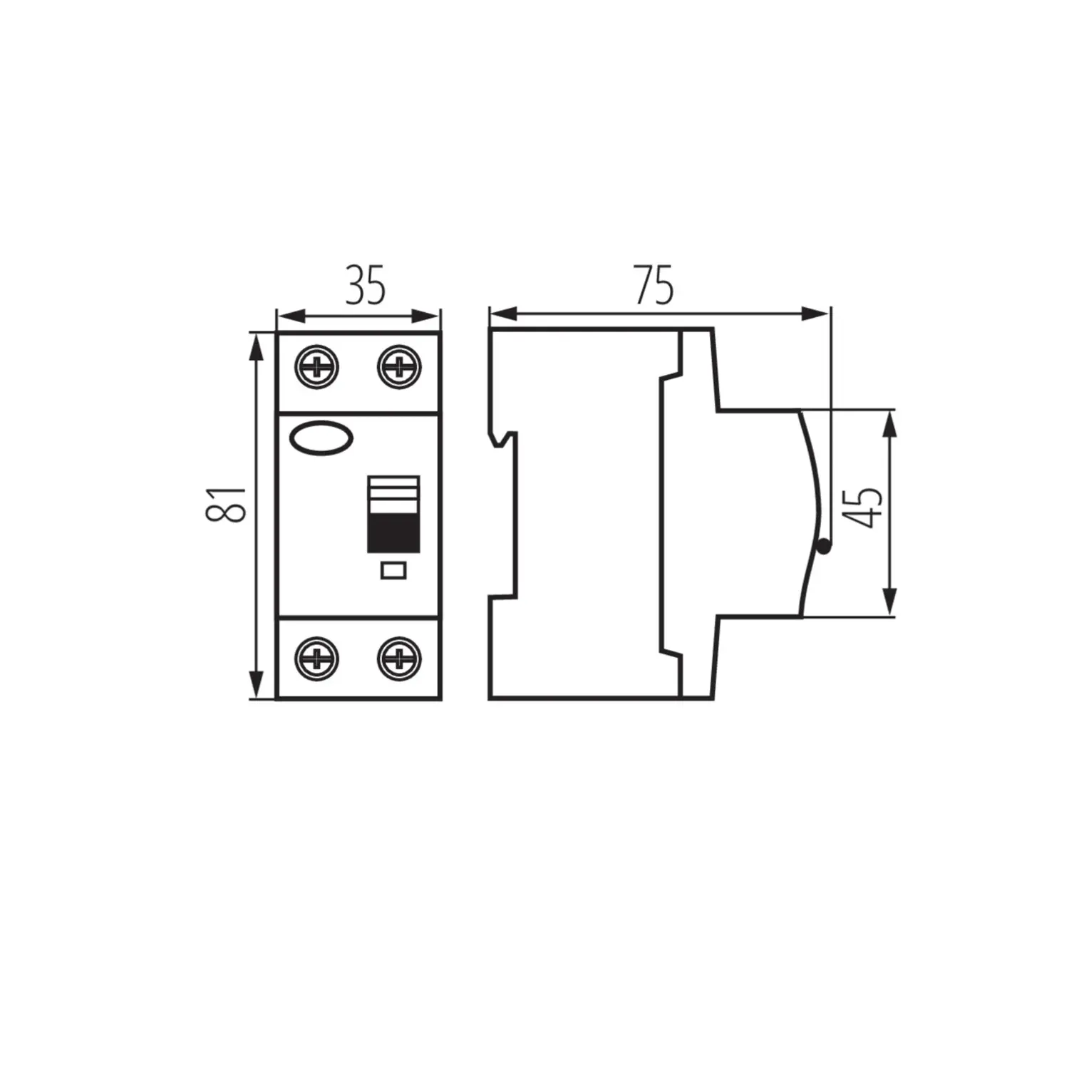 immagine interruttore differenziale puro 30mA 0.03A salvavita tipo AC 25a