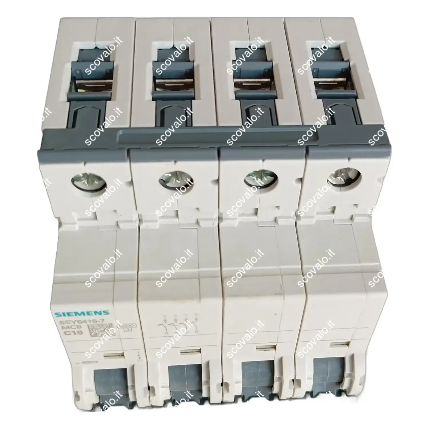 immagine interruttore magnetotermico 4p 16A 6k siemens da quadro 400v