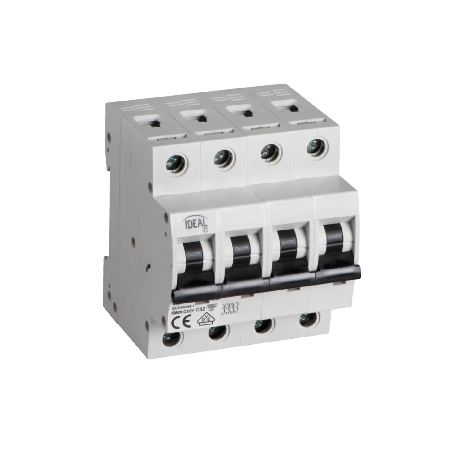 immagine interruttore magnetotermico 6ka 4p trifase 400v cortocircuito quadripolare 32a 4 moduli