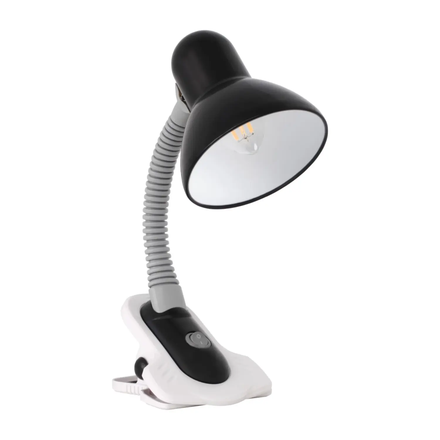 immagine del prodotto lampada da scrivania con pinza snodabile 230v e27 nero