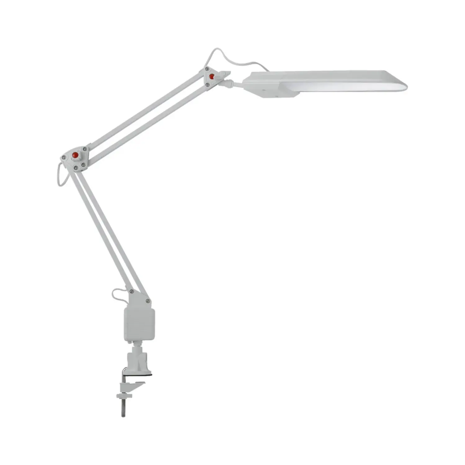 immagine del prodotto lampada da scrivania tavolo led con braccio e morsetto studio 4,8 watt bianco