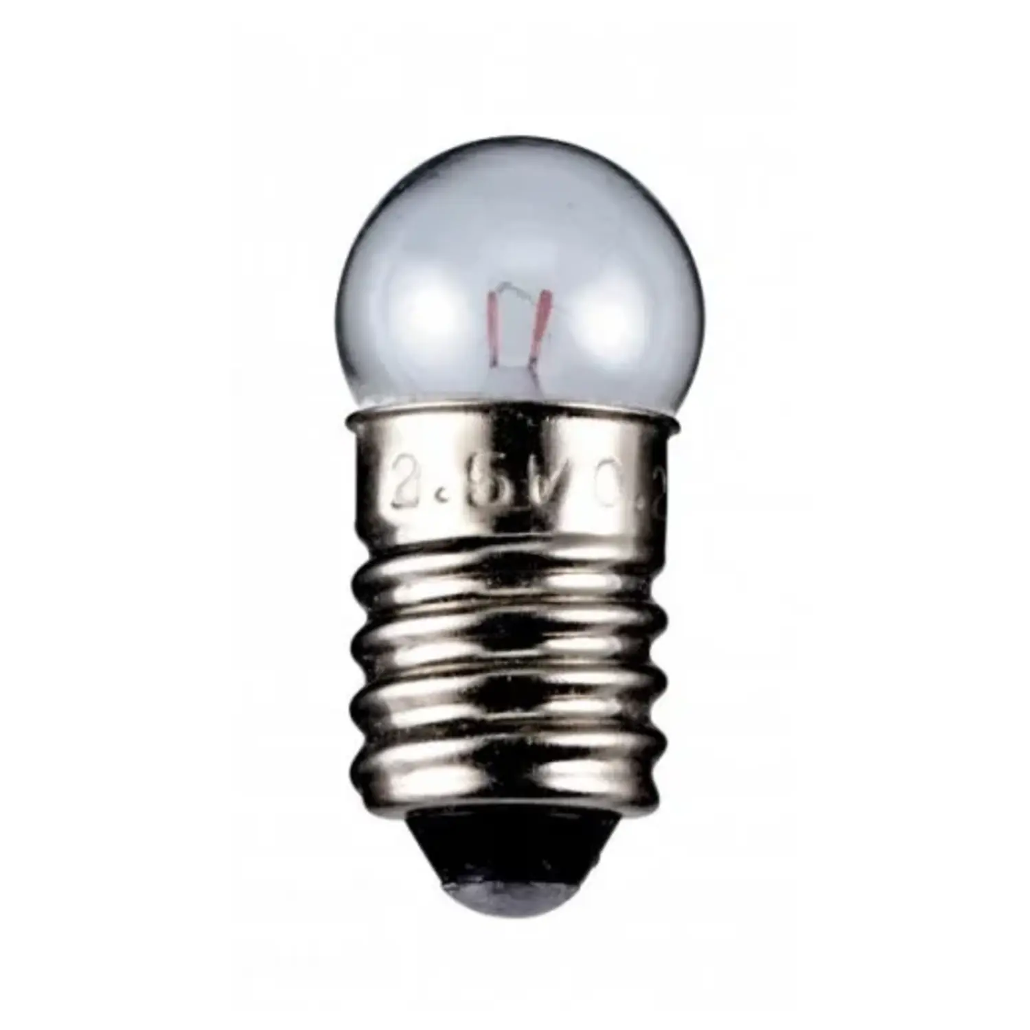 immagine del prodotto lampadina globulare sferetta chiara modellismo presepe e10 0,50 watt 2,5 volt