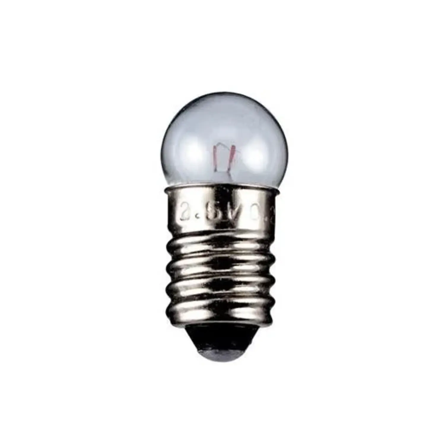 immagine del prodotto lampadina globulare sferetta chiara modellismo presepe e10 2,40 watt 6 volt