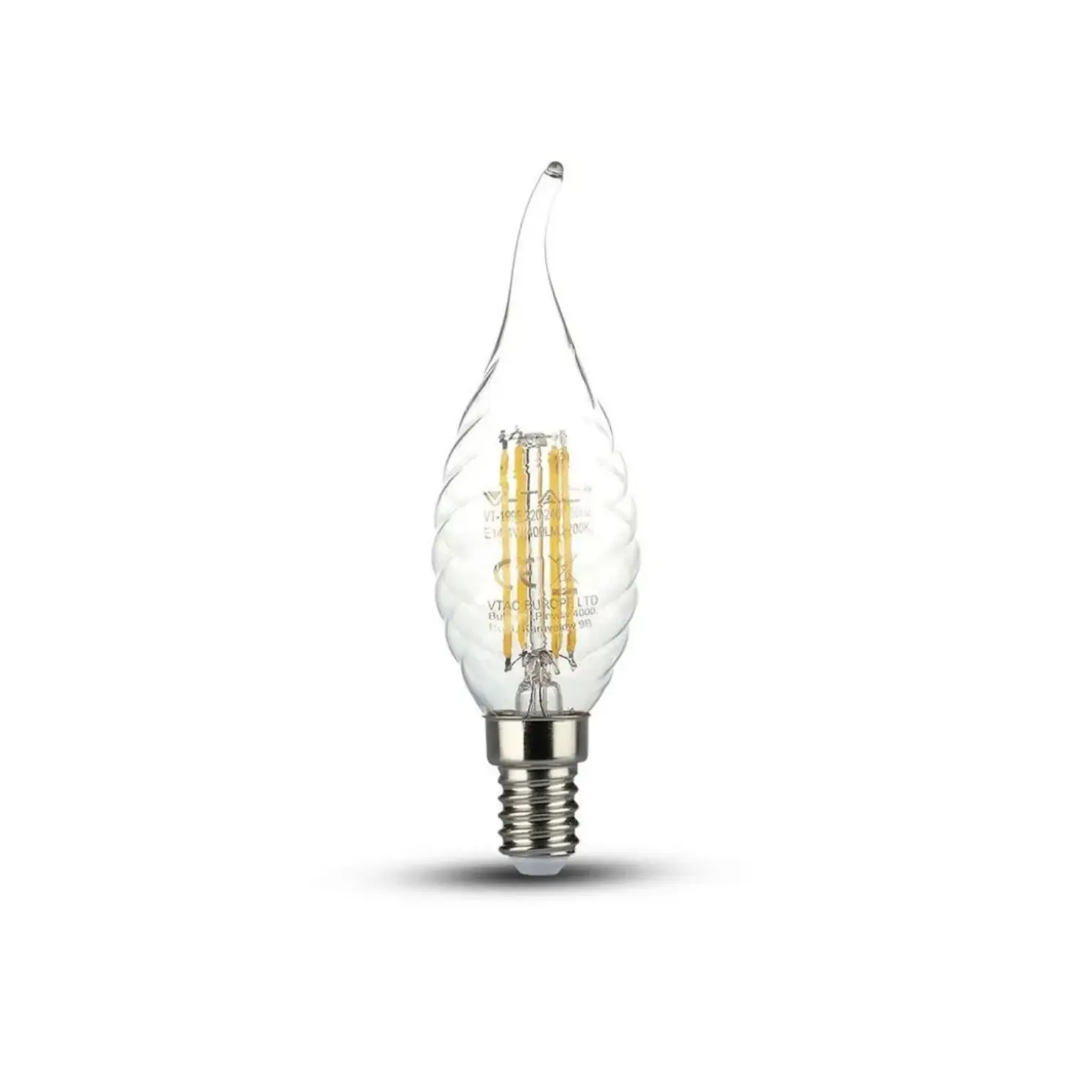 immagine del prodotto lampadina led tortiglione soffio vento fiamma twist e14 4 watt bianco caldo
