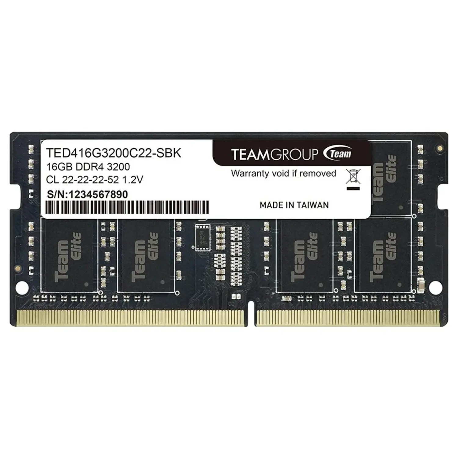 immagine del prodotto Memoria RAM DDR4 16GB SODIMM Team Group 3200 Mhz PC4-25600 CL22