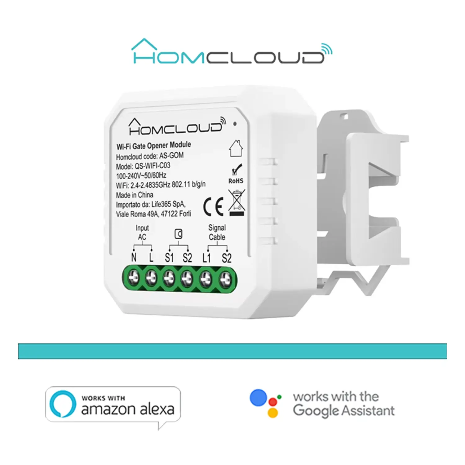 immagine del prodotto modulo cancelli garage ed elettroserrature Wi-Fi 1CH incasso