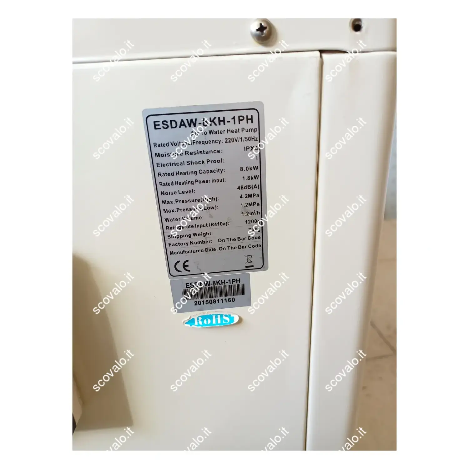 immagine pompa di calore aria acqua 8kw chiller termosifoni impianto pavimento usato