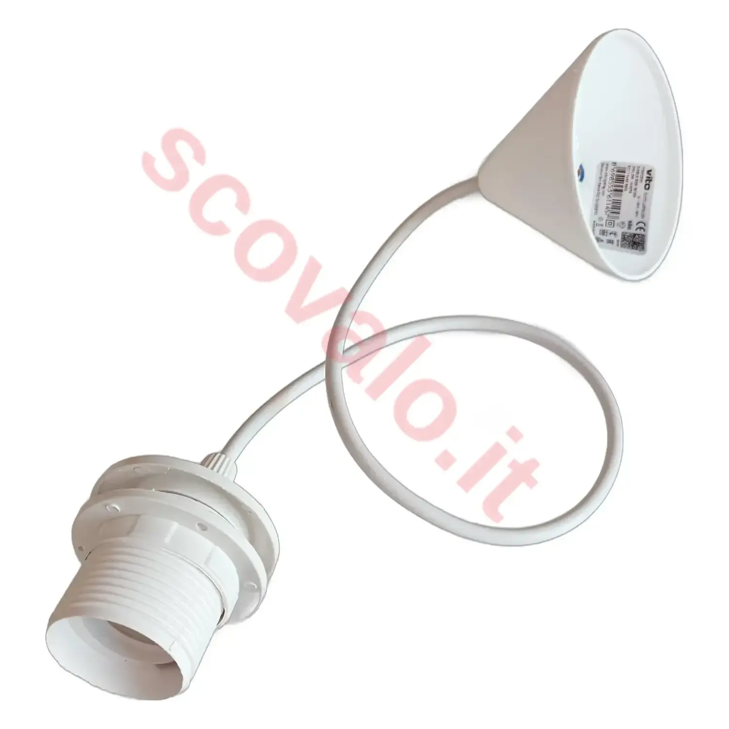 immagine portalampada lampadaraio pendente pendel soffitto 50 cm bianco