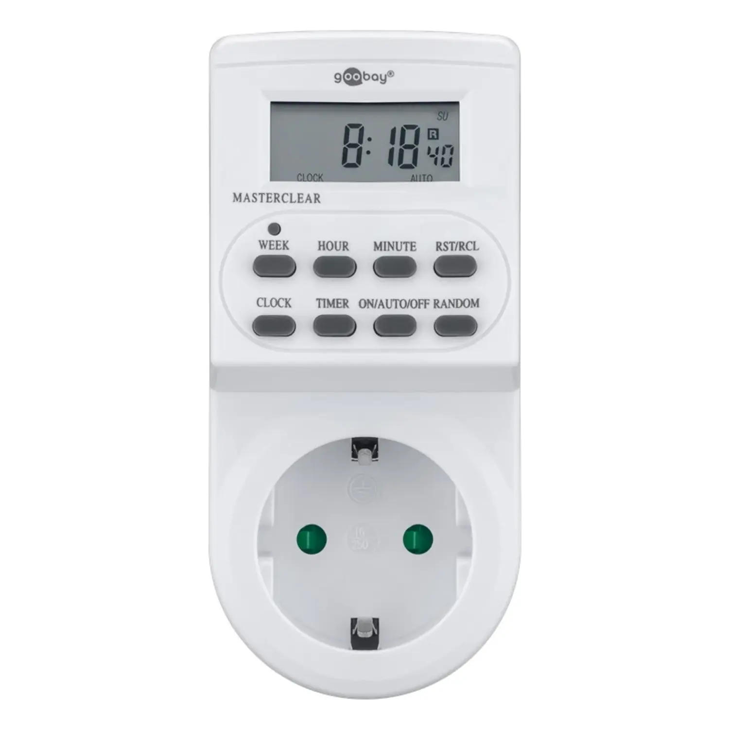 immagine timer orologio digitale spina presa schuko 16A display luci temporizzate