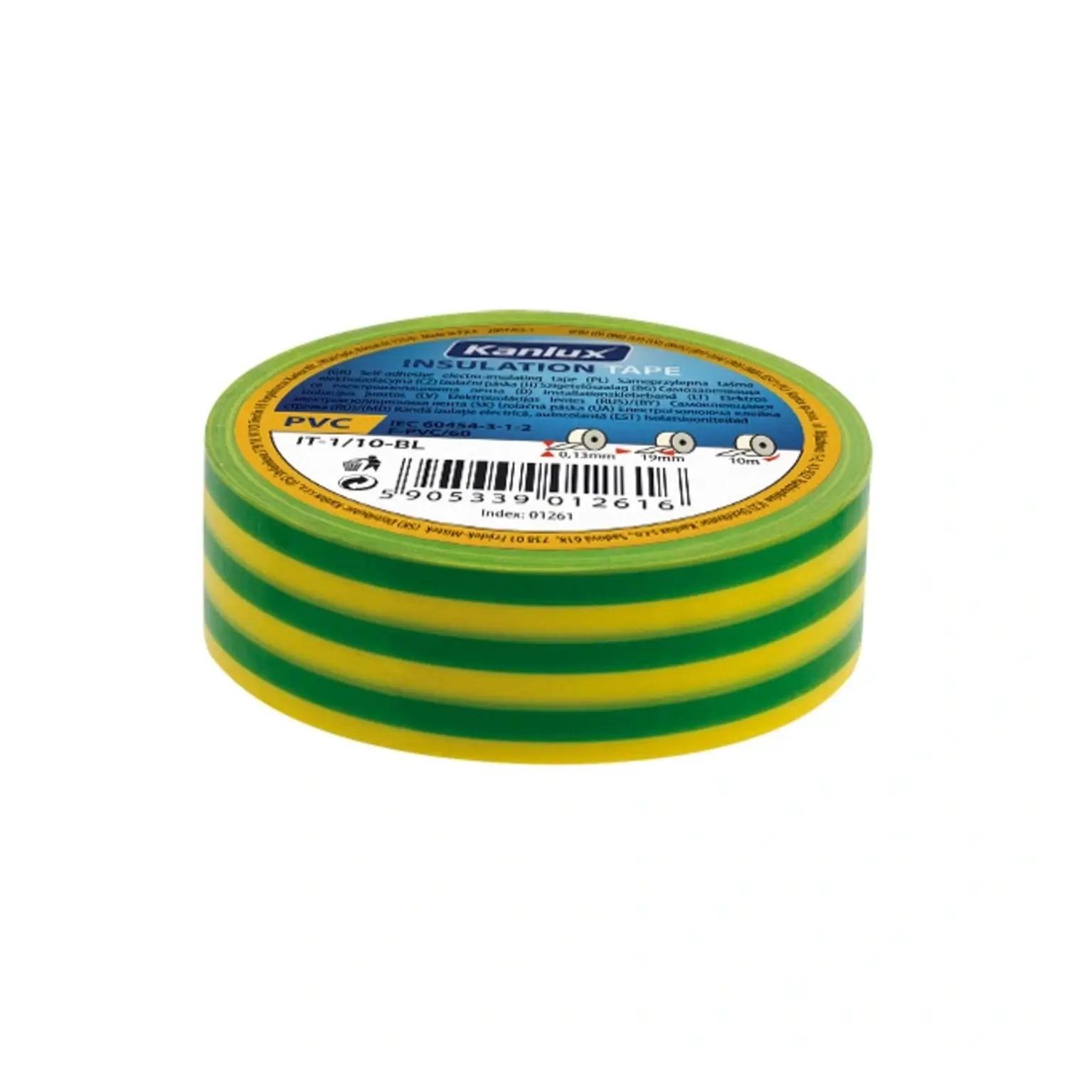 immagine del prodotto nastro isolante adesivo elettricista isolante elettrico 19 mm giallo verde 20 mt