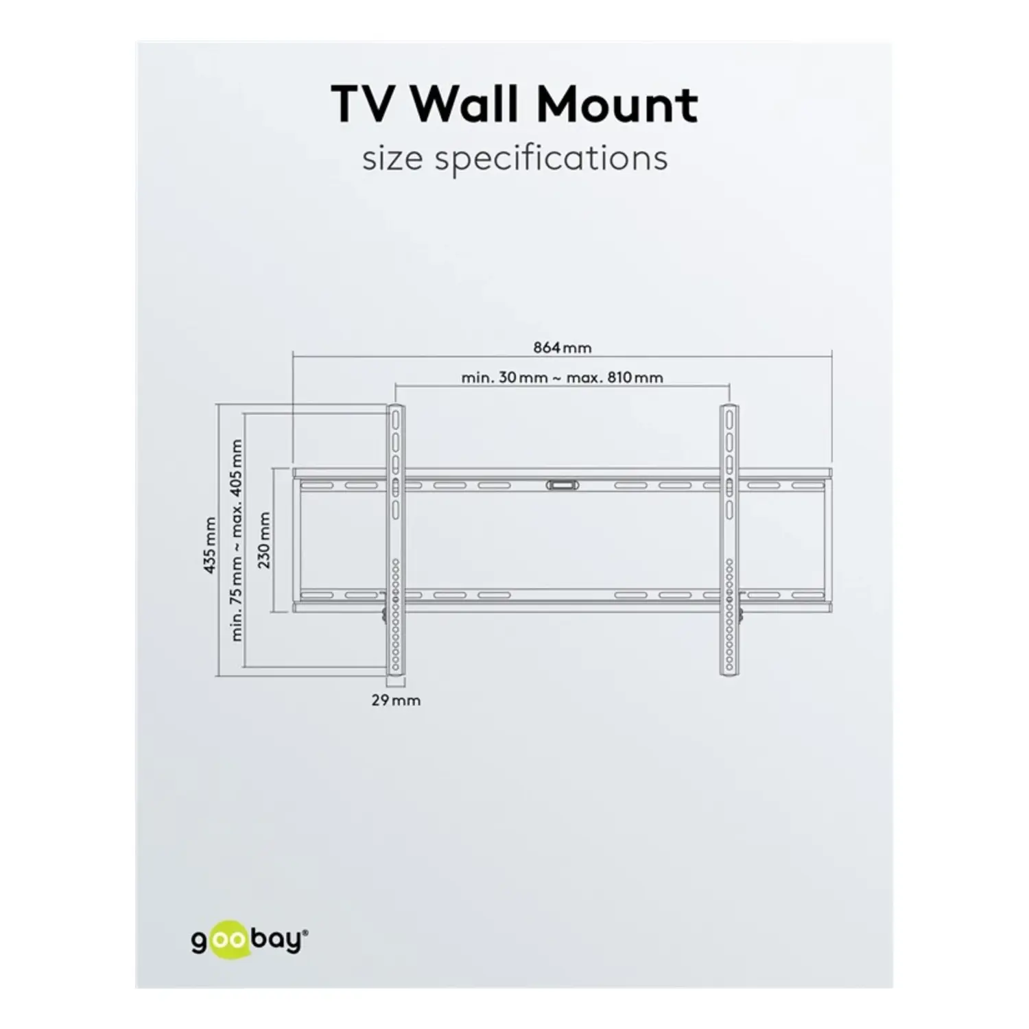 immagine supporto tv a parete Basic FIXED (XL) per televisori da 43 a 100 pollici 