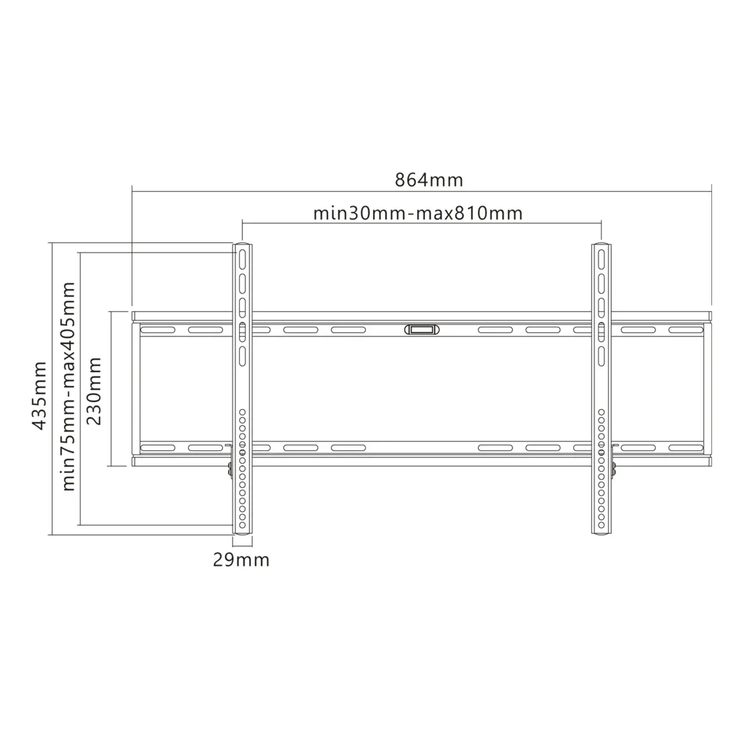 immagine supporto tv a parete Basic FIXED (XL) per televisori da 43 a 100 pollici 