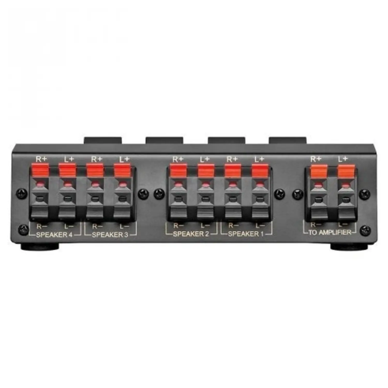 immagine switch box altoparlanti commutatore speaker fino a 4 coppie di diffusori nero 1 ingresso 4 uscite