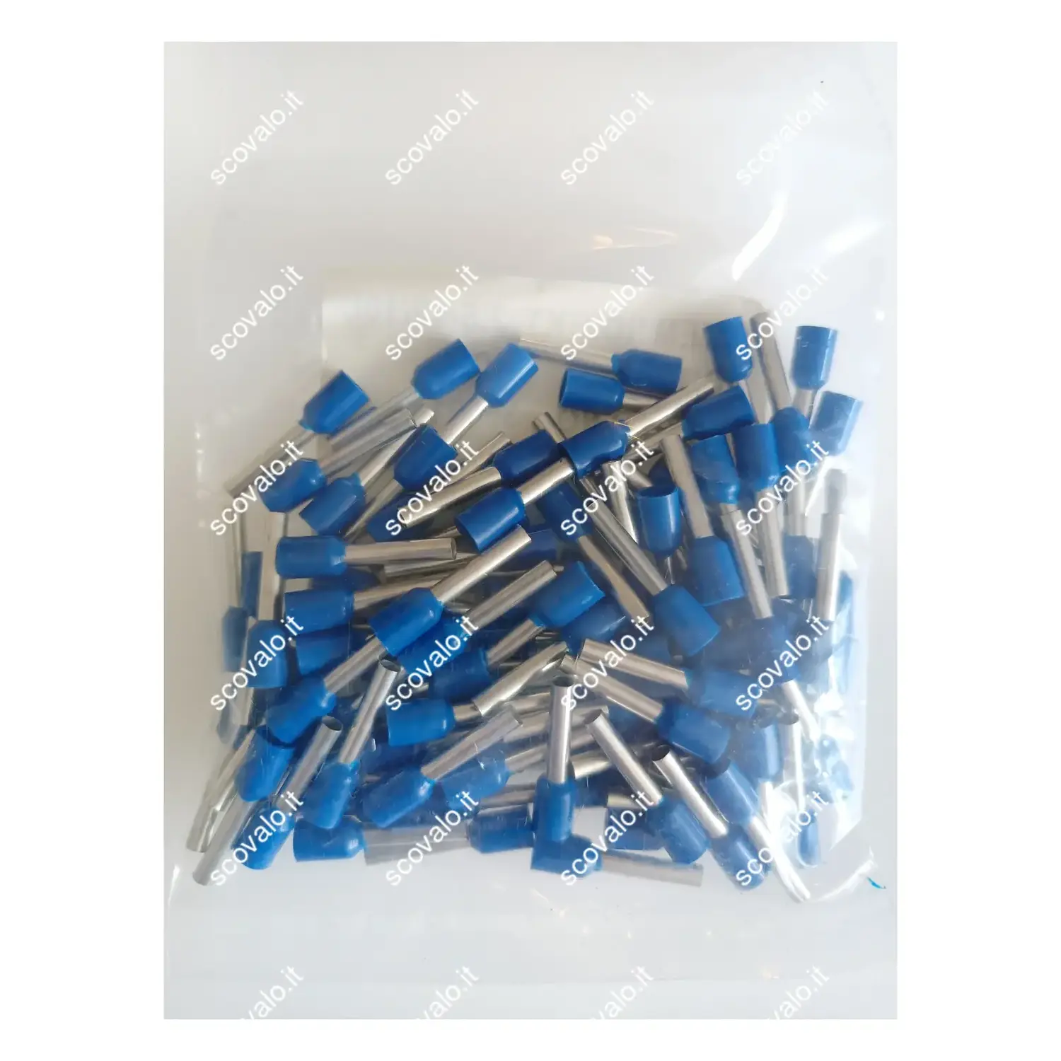 immagine del prodotto terminale capicorda puntalino cavo elettrico 2.5mm blu 100 pezzi