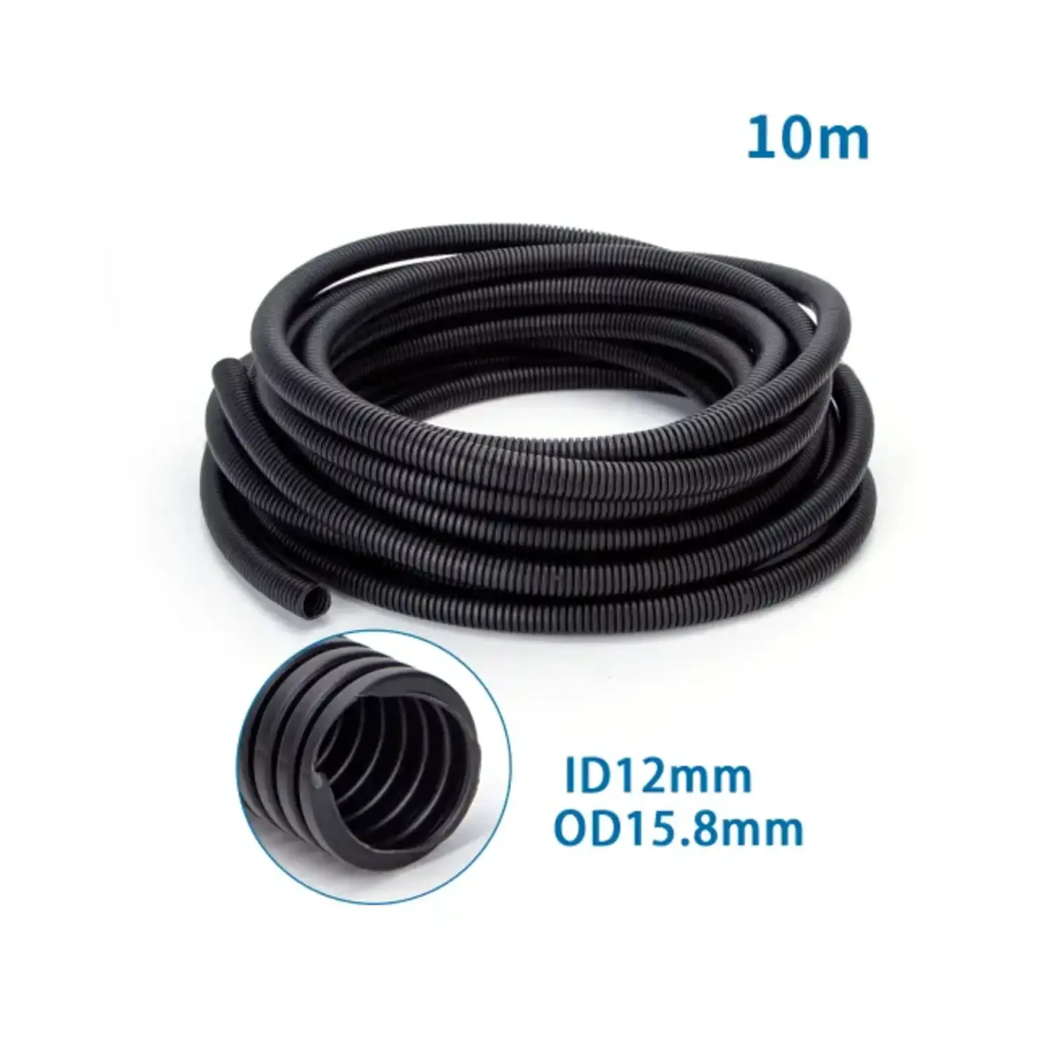 immagine tubo corrugato impianto elettrico sottotraccia 16 mm nero 10 mt